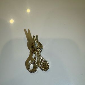 CC scissor crystal brooches